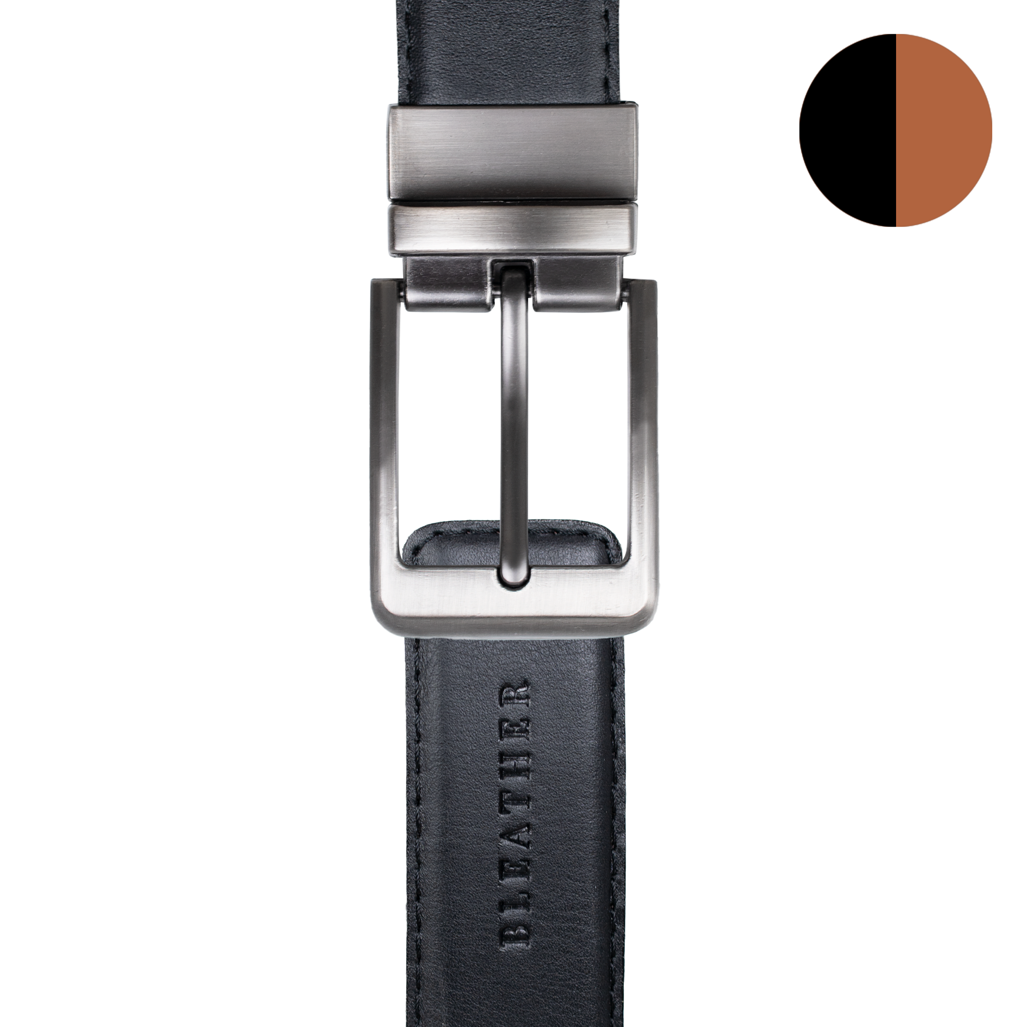 Ceinture: C66 Double face  Noir/Cognac