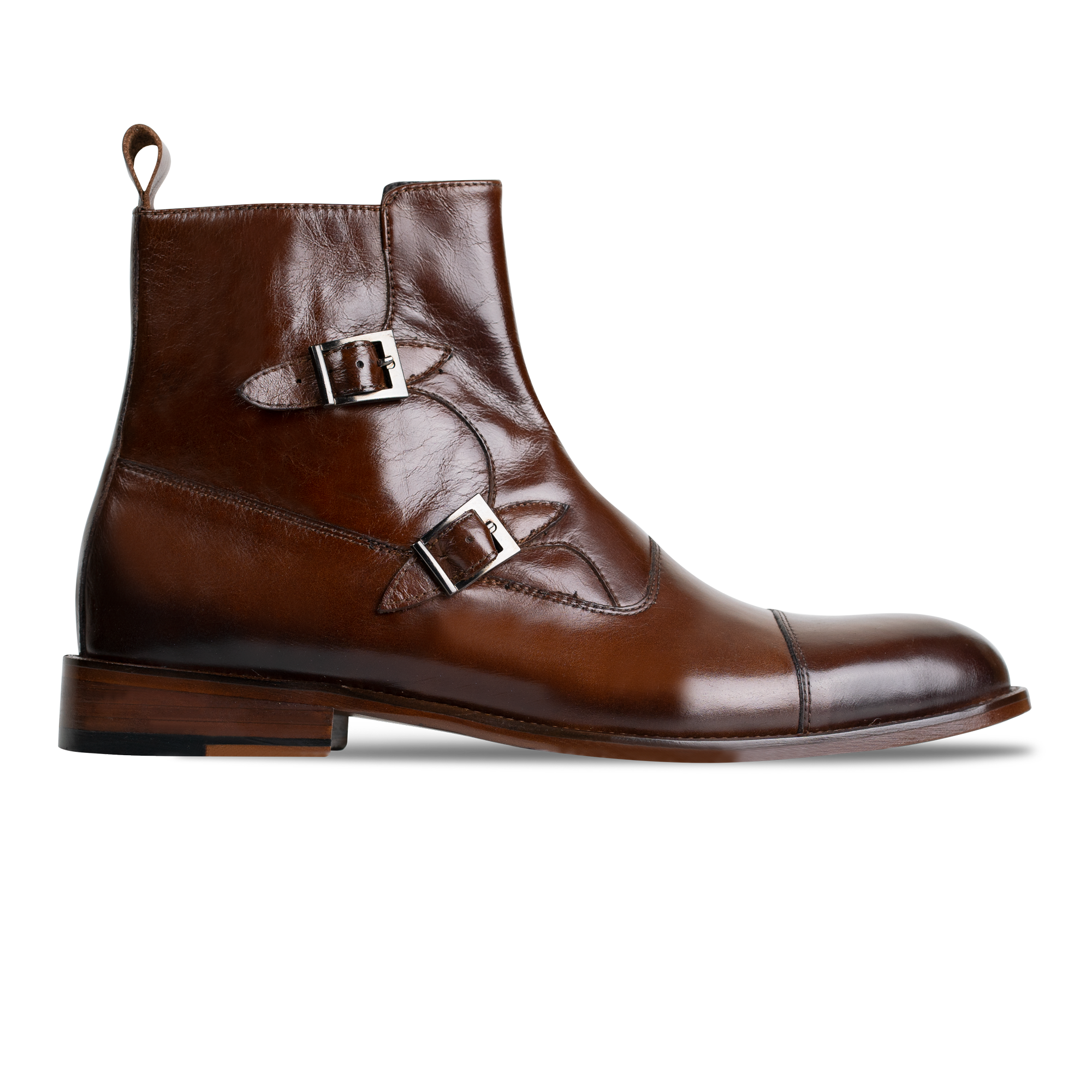 Arthur: Boots à boucles - Cuir Marron