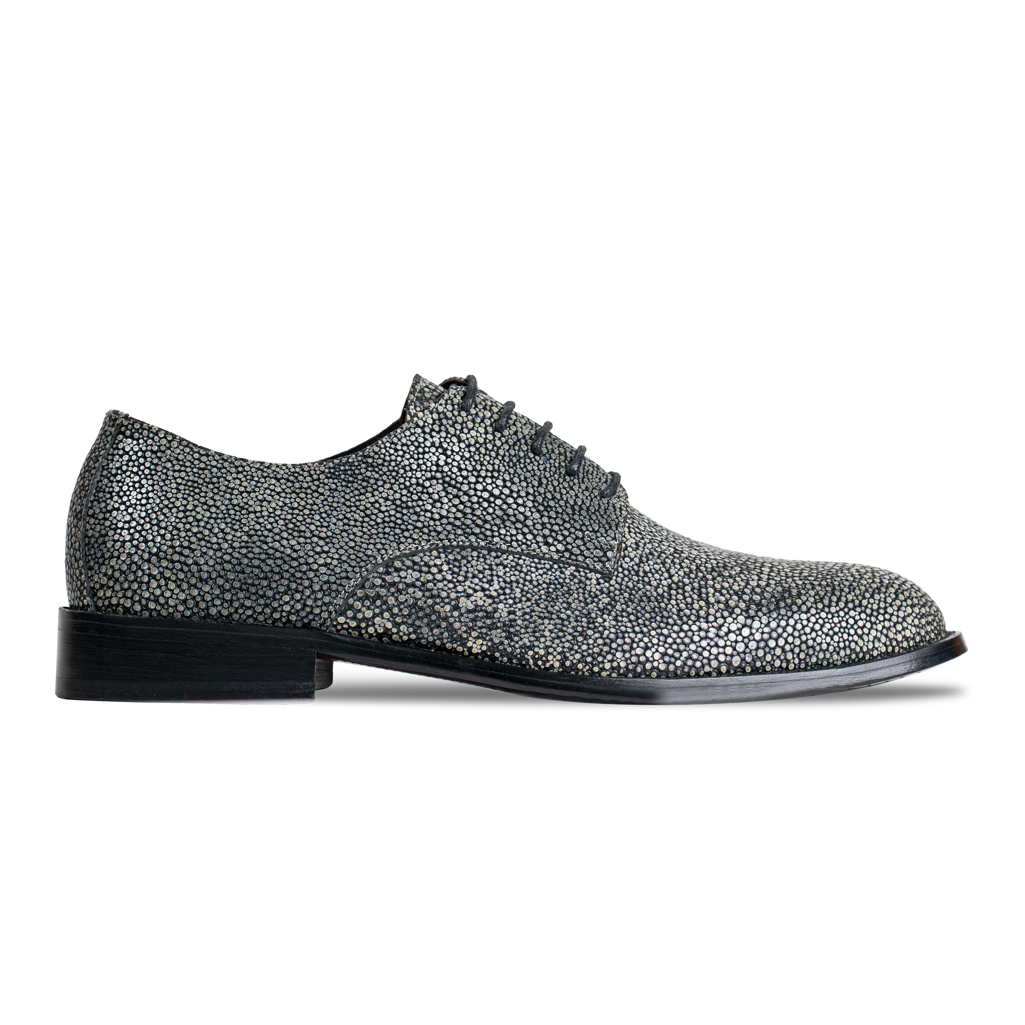 Miler: Derby Homme - Cuir gris métallique