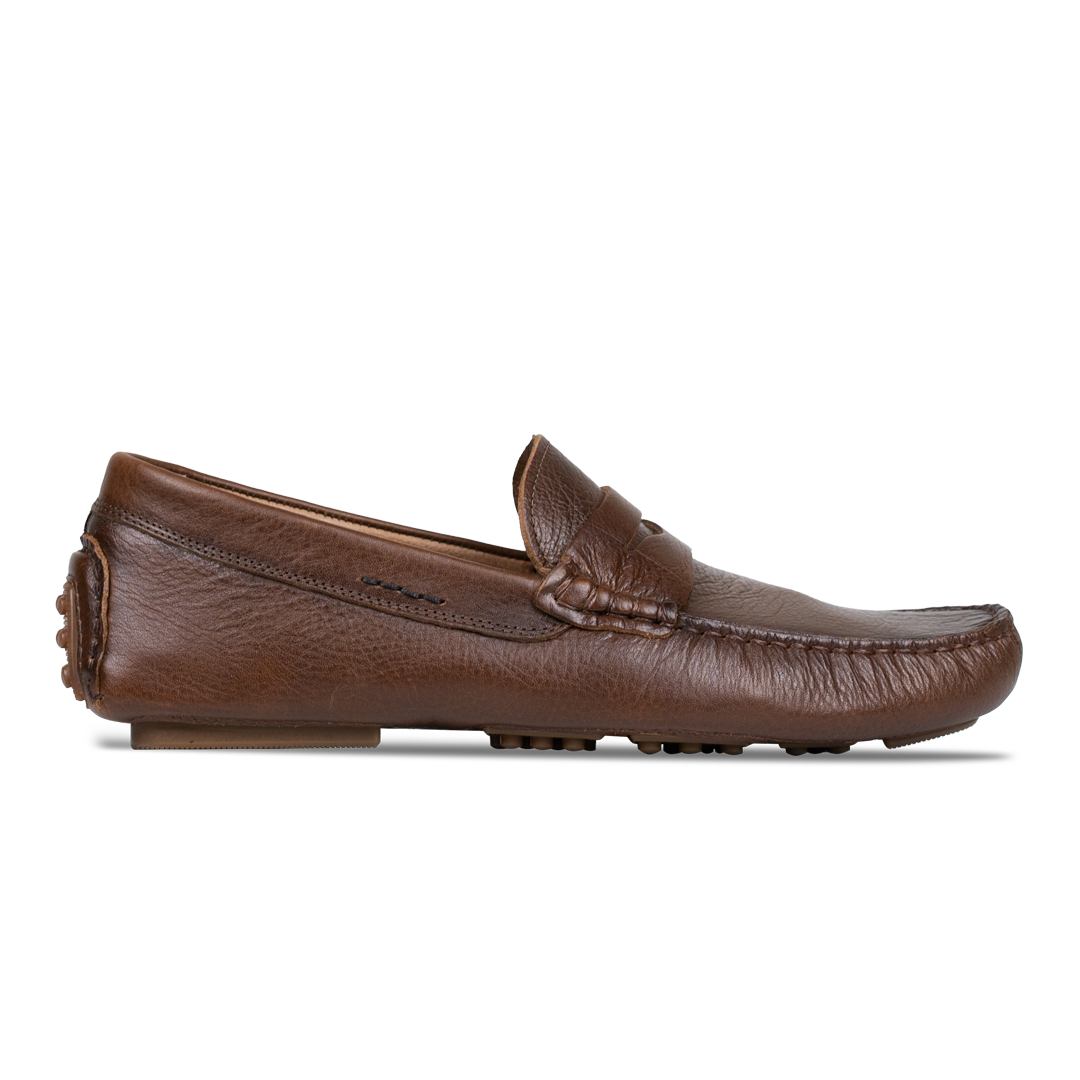 Gary: Mocassin Homme - Cuir Marron grainé