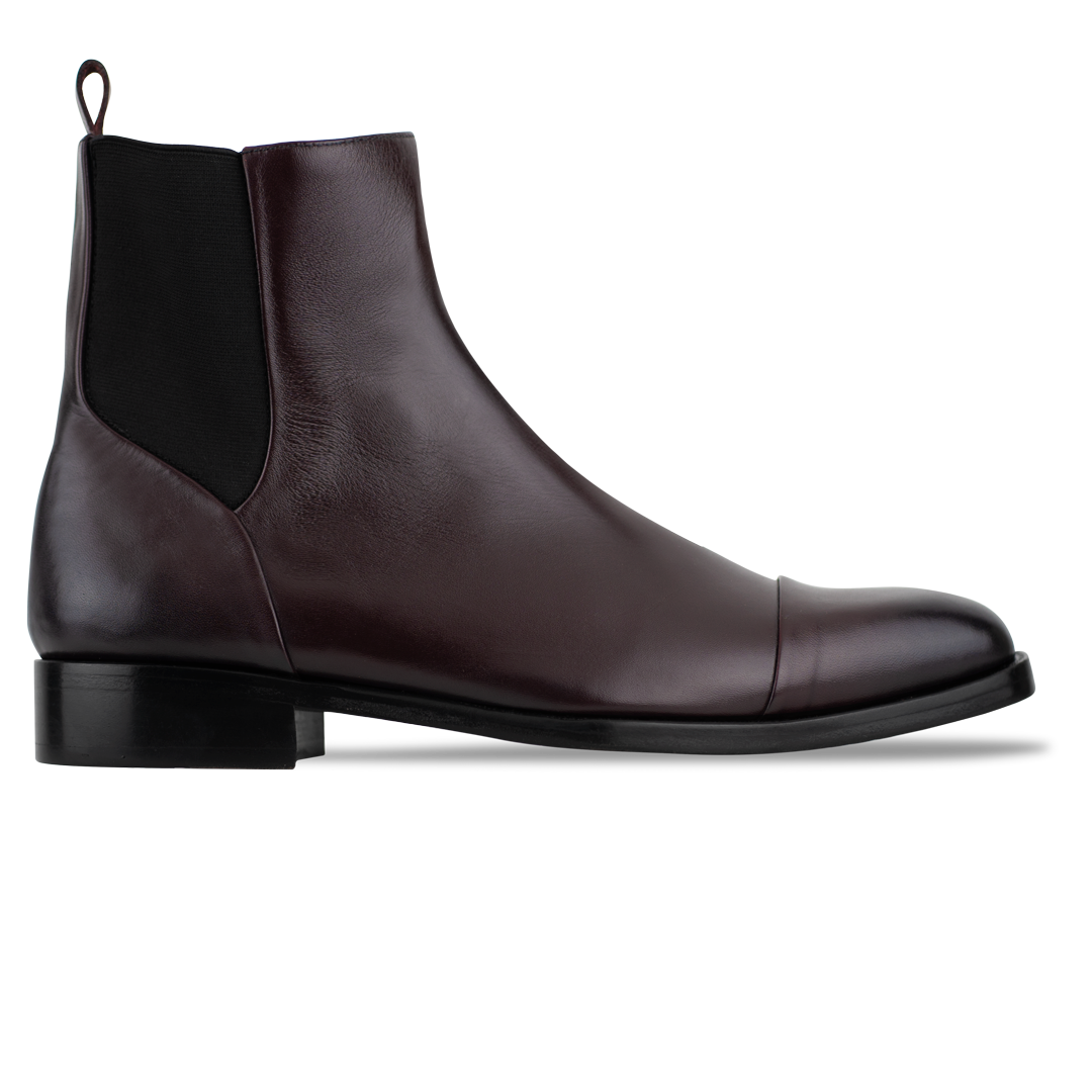 Cavan: Chelsea Boots Homme - Cuir Bordeaux