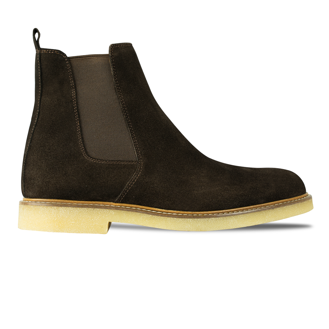 Foxton: Chelsea Boots Homme - Daim Marron