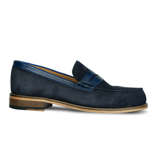 Beverley: Mocassin Homme - Cuir Bleu