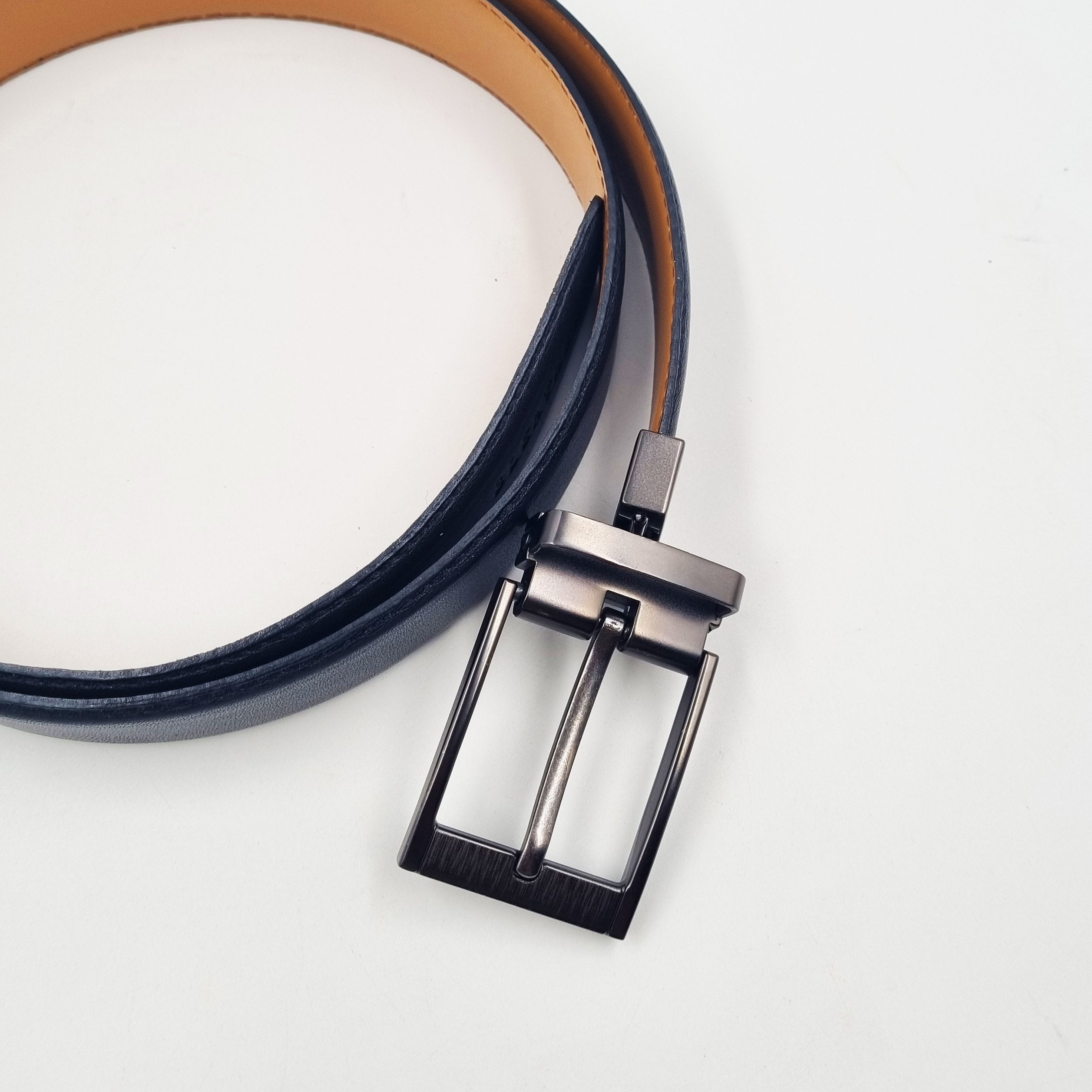 Ceinture Double-Face Bl-C10 Noir/Cognac