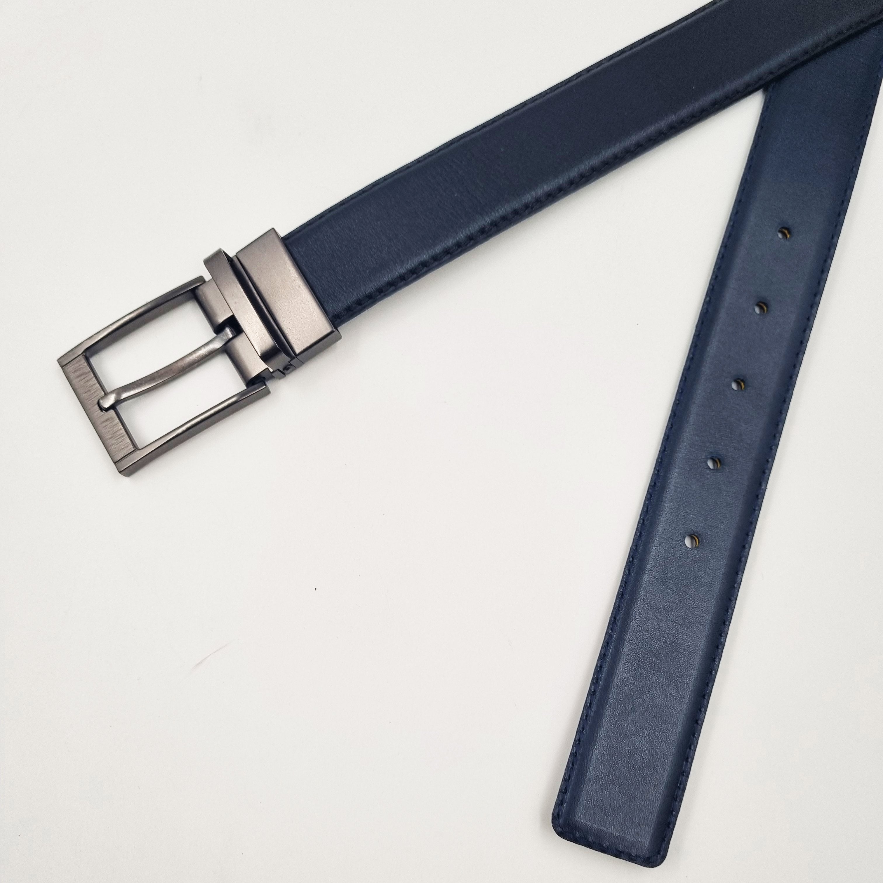 Ceinture Double-Face Bl-C10 Noir/Bleu.
