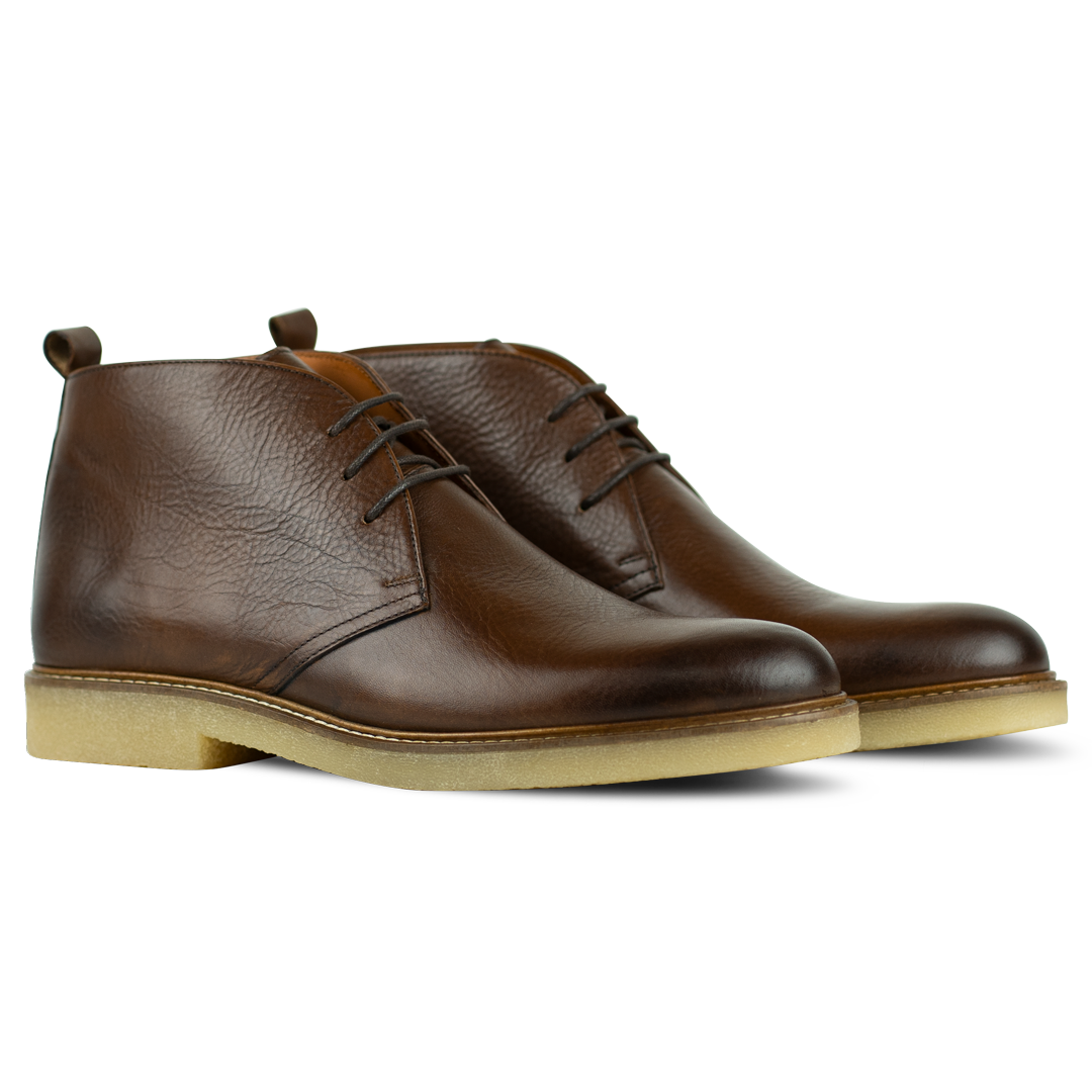 Charlton: Demi Bottes Homme - crêpe Marron