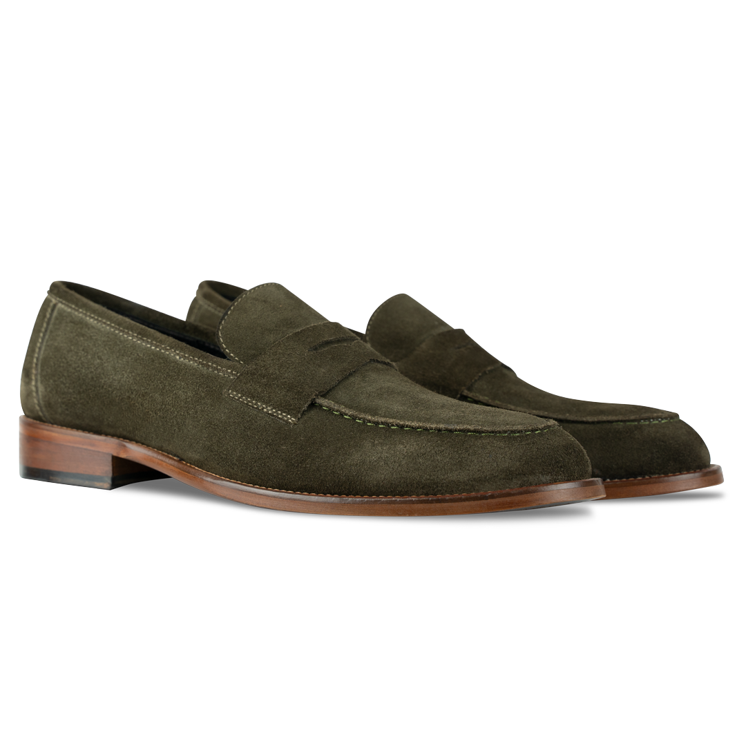 Nowell: Mocassin Homme - Daim Vert