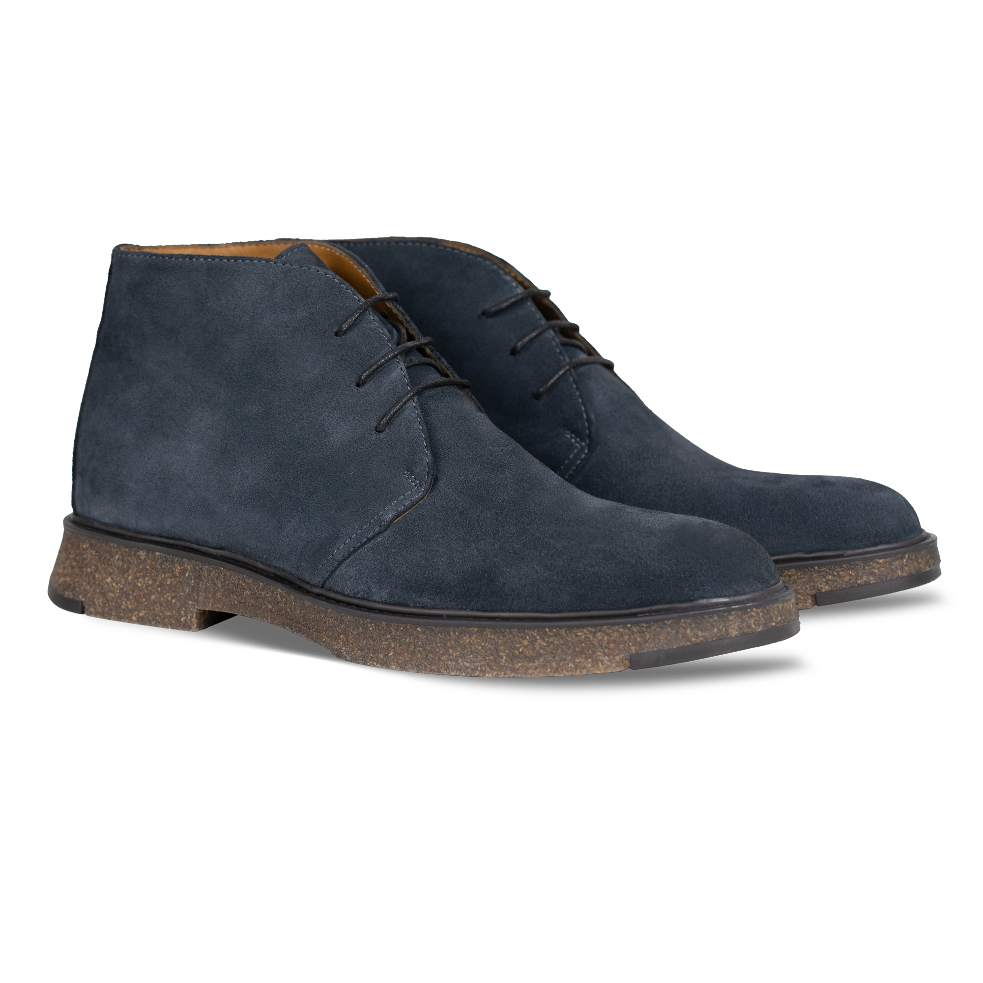 Clarke: Demi Bottes Homme - Daim Bleu