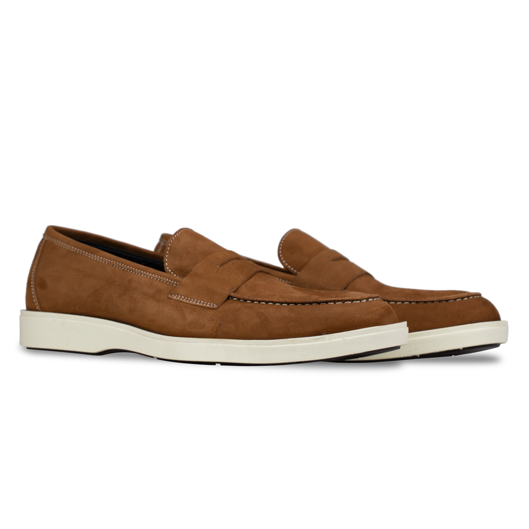 Alan: Mocassin Homme - Nubuck Marron