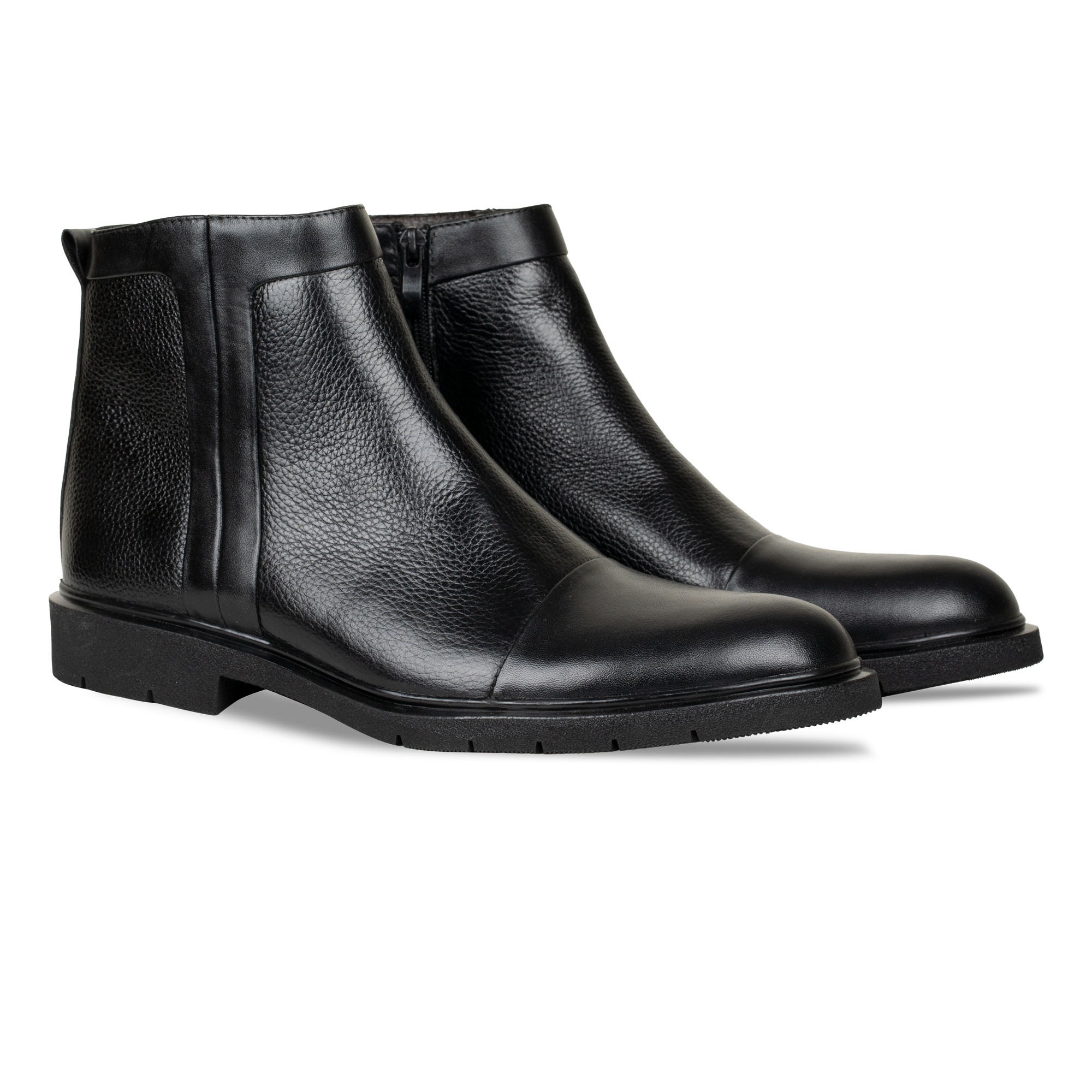 Castel: Demi Bottes Homme - Cuir Noir