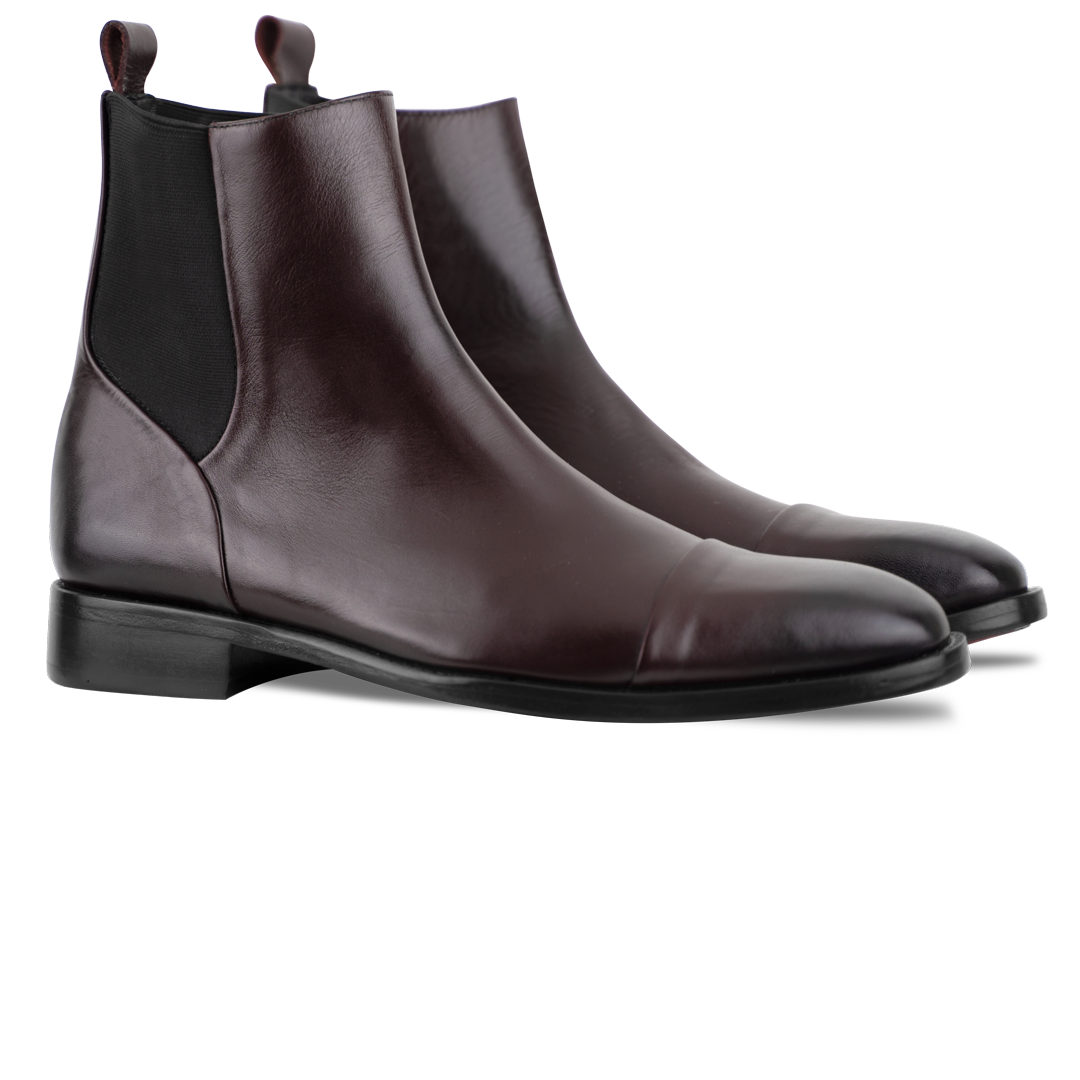 Cavan: Chelsea Boots Homme - Cuir Bordeaux