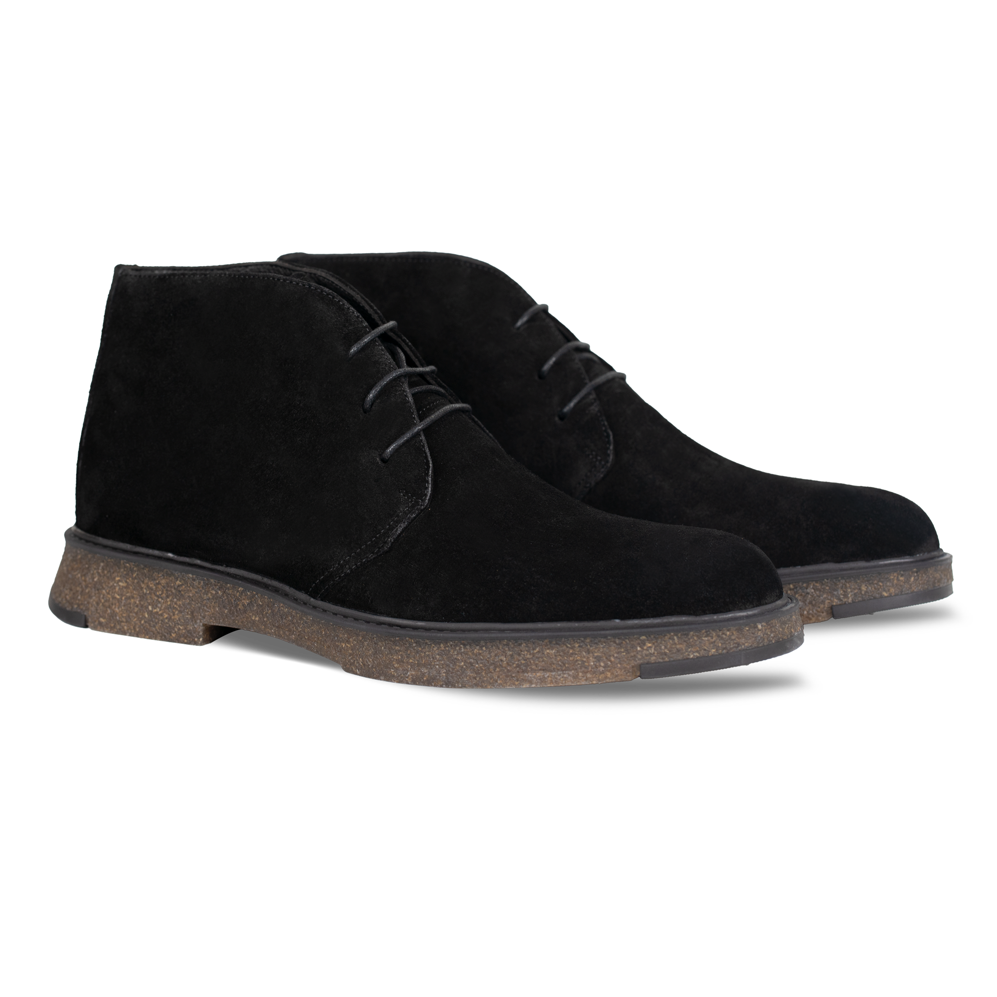 Clarke: Demi Bottes Homme - Daim Noir