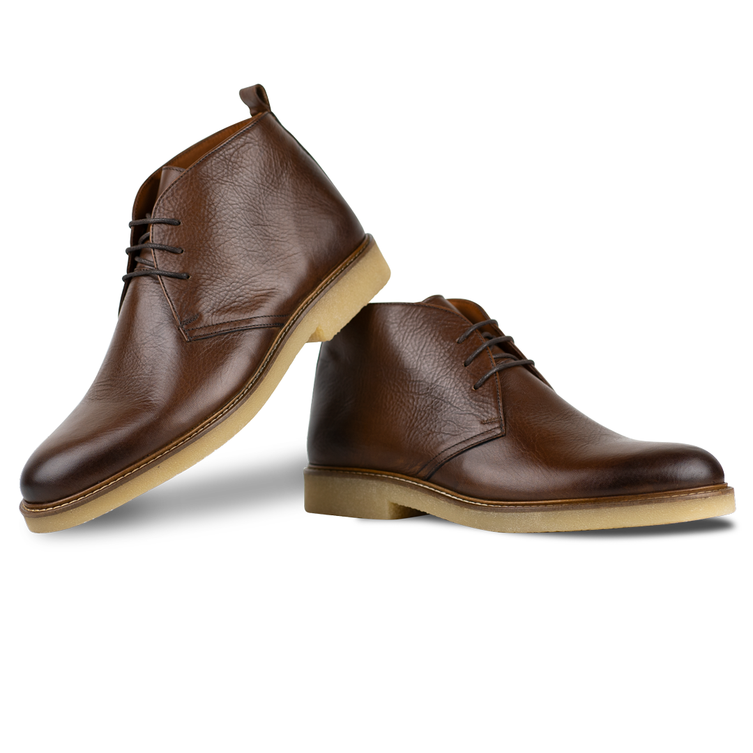 Charlton: Demi Bottes Homme - crêpe Marron