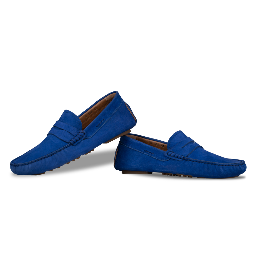 Gary: Mocassin Homme - Cuir bleu