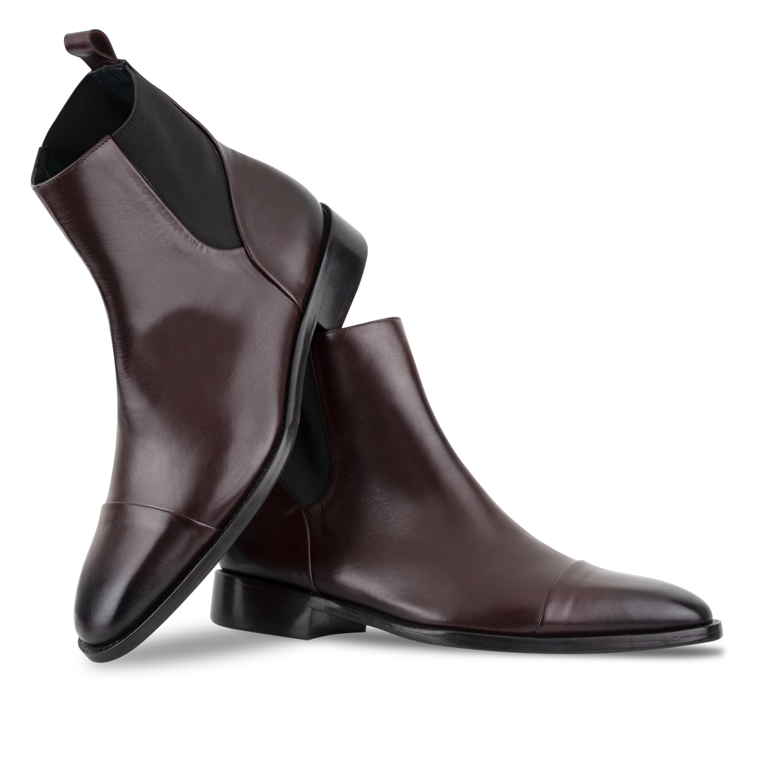 Cavan: Chelsea Boots Homme - Cuir Bordeaux