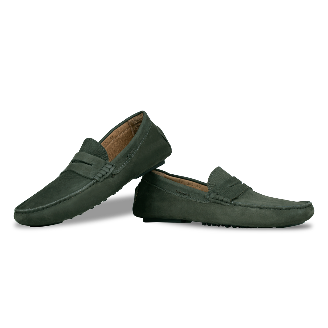 Gary: Mocassin Homme - Cuir Vert