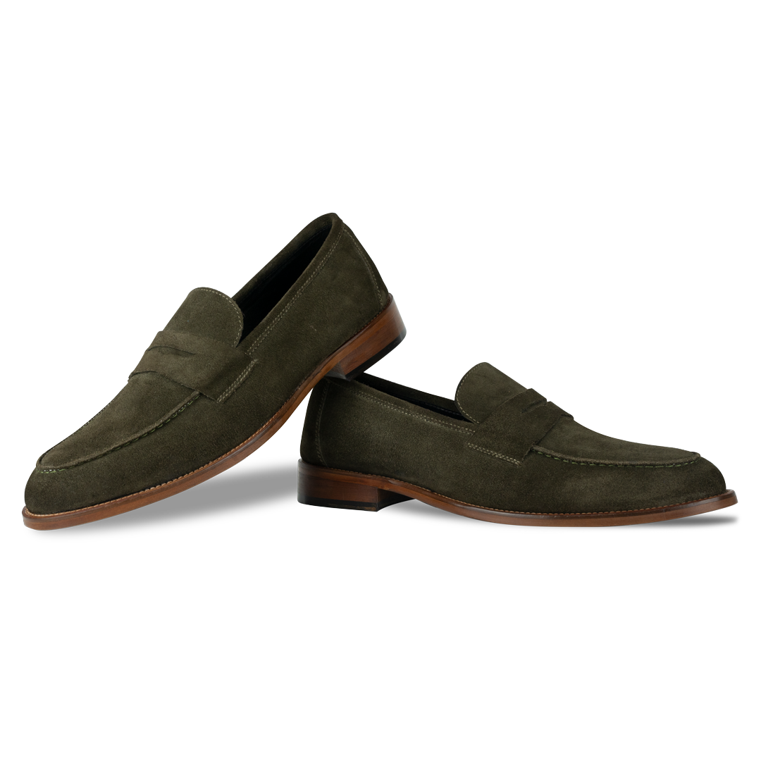 Nowell: Mocassin Homme - Daim Vert