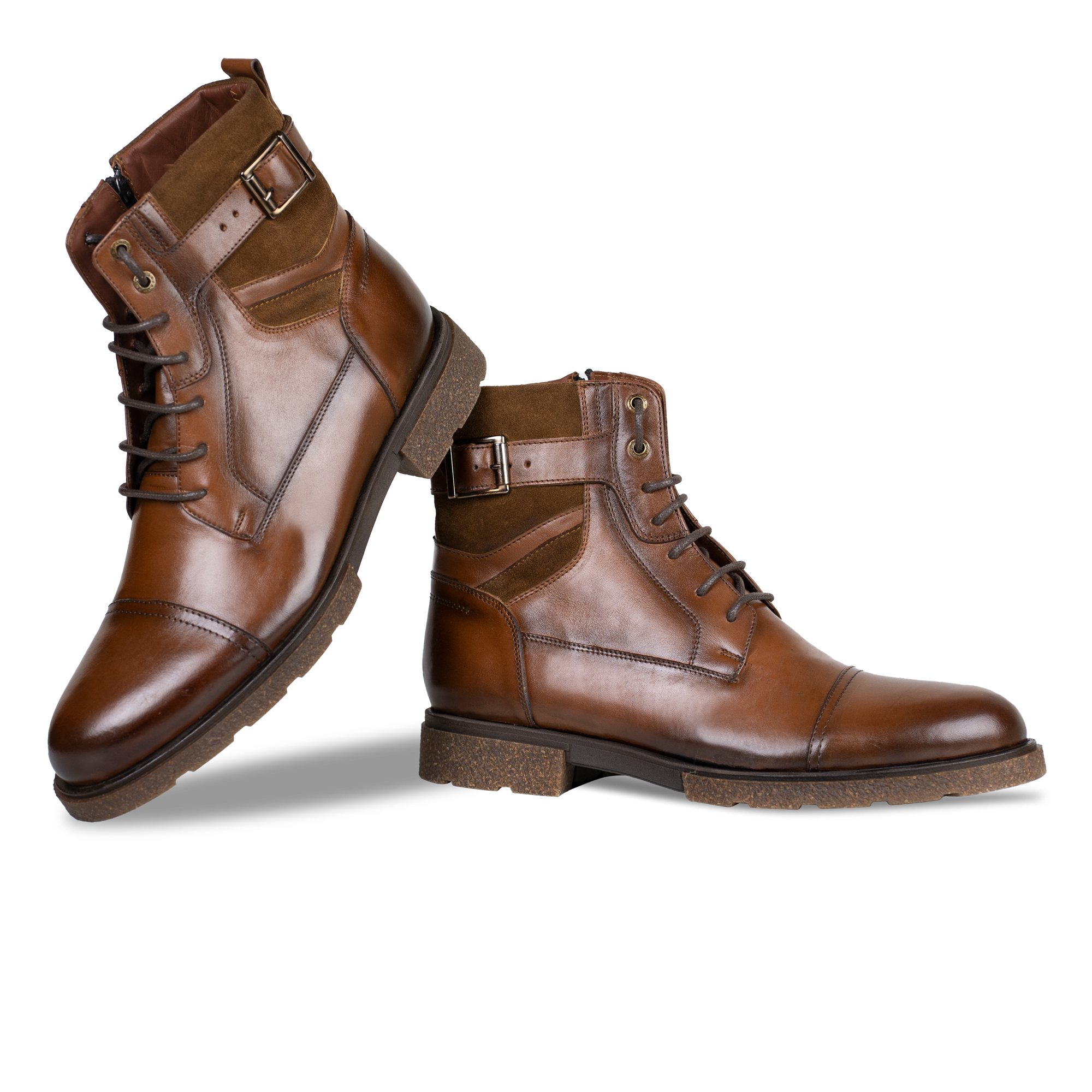 Bradley: Boots Homme - Caoutchouc Marron