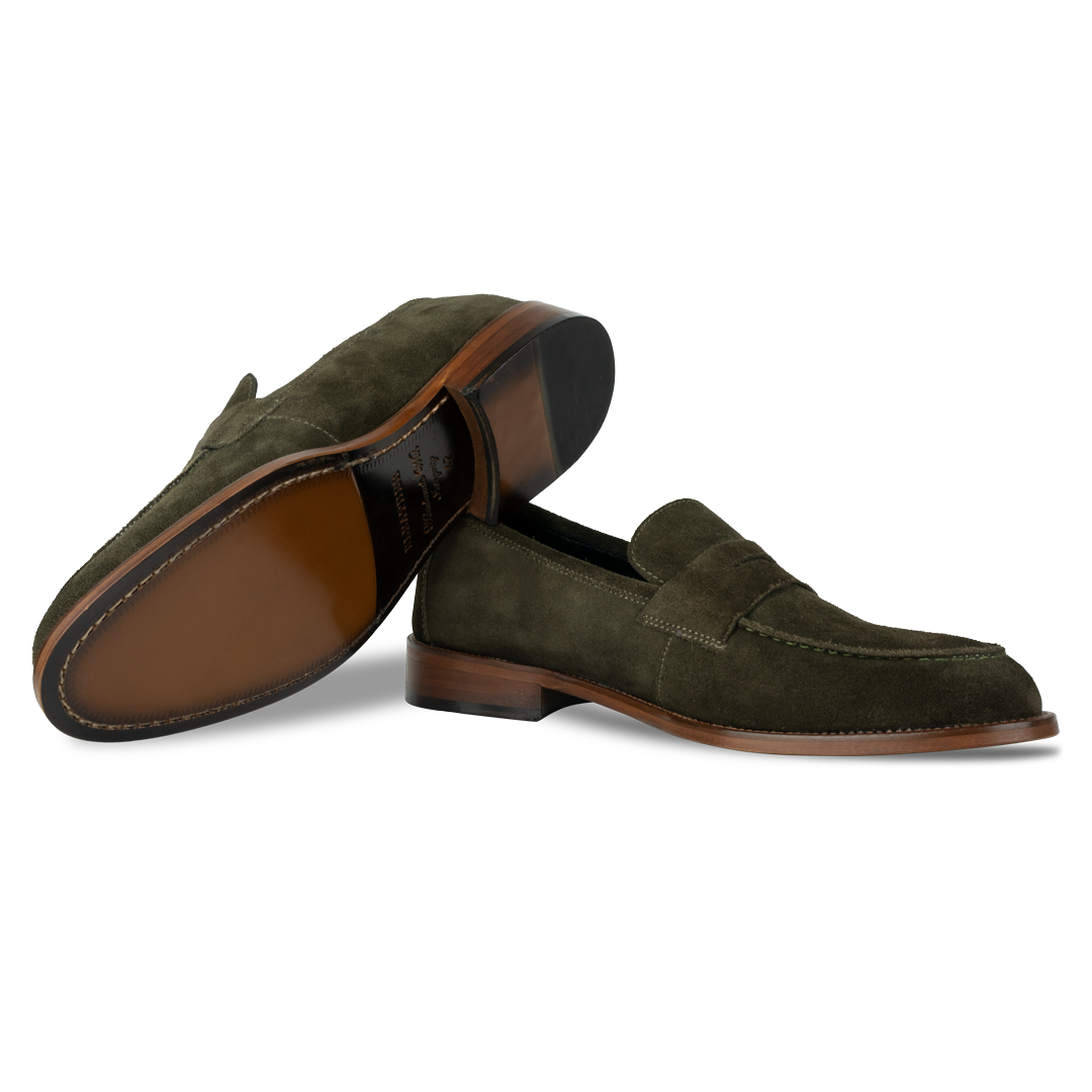 Nowell: Mocassin Homme - Daim Vert