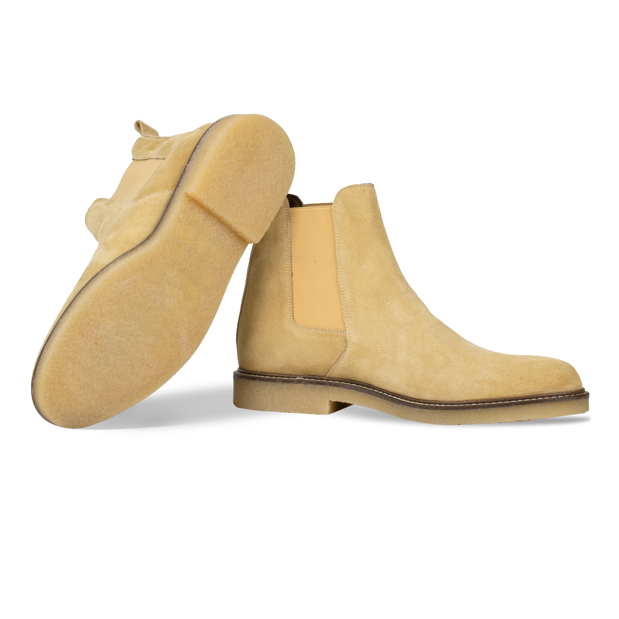 Foxton: Chelsea Boots Homme - Daim beige
