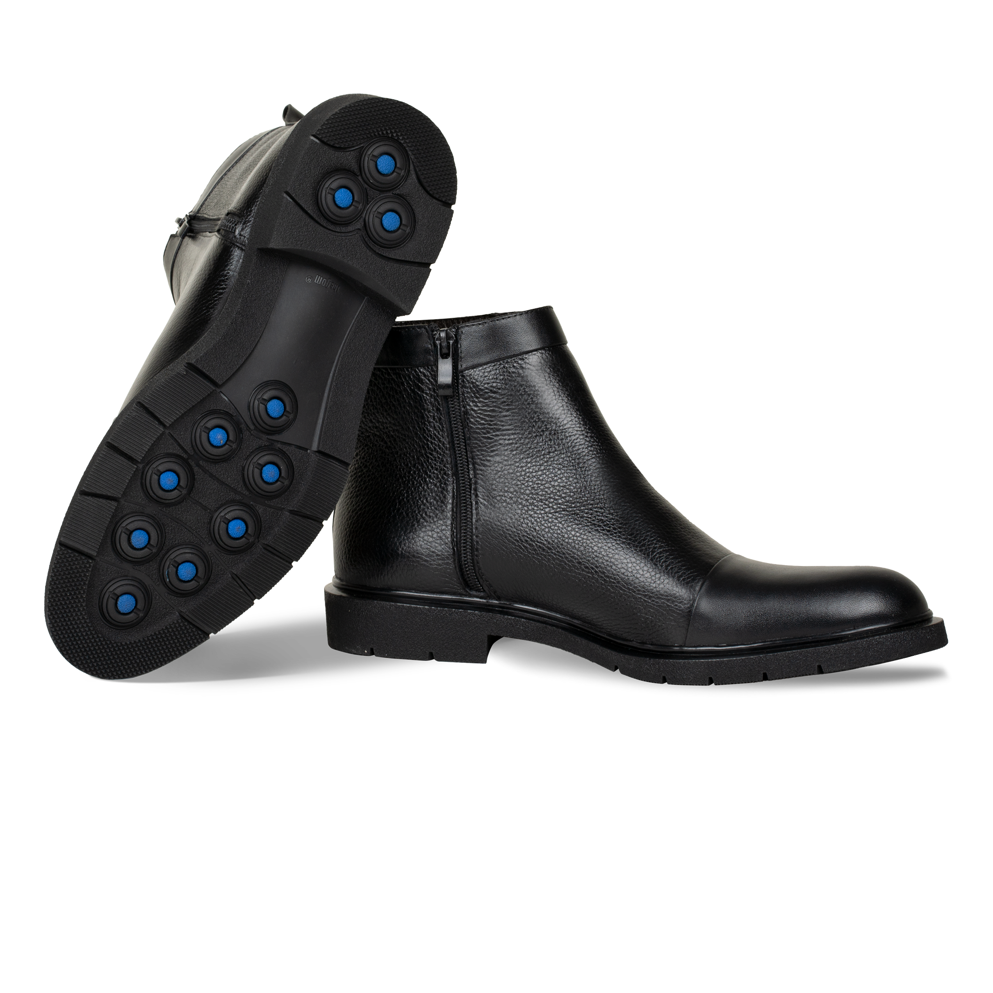 Castel: Demi Bottes Homme - Cuir Noir