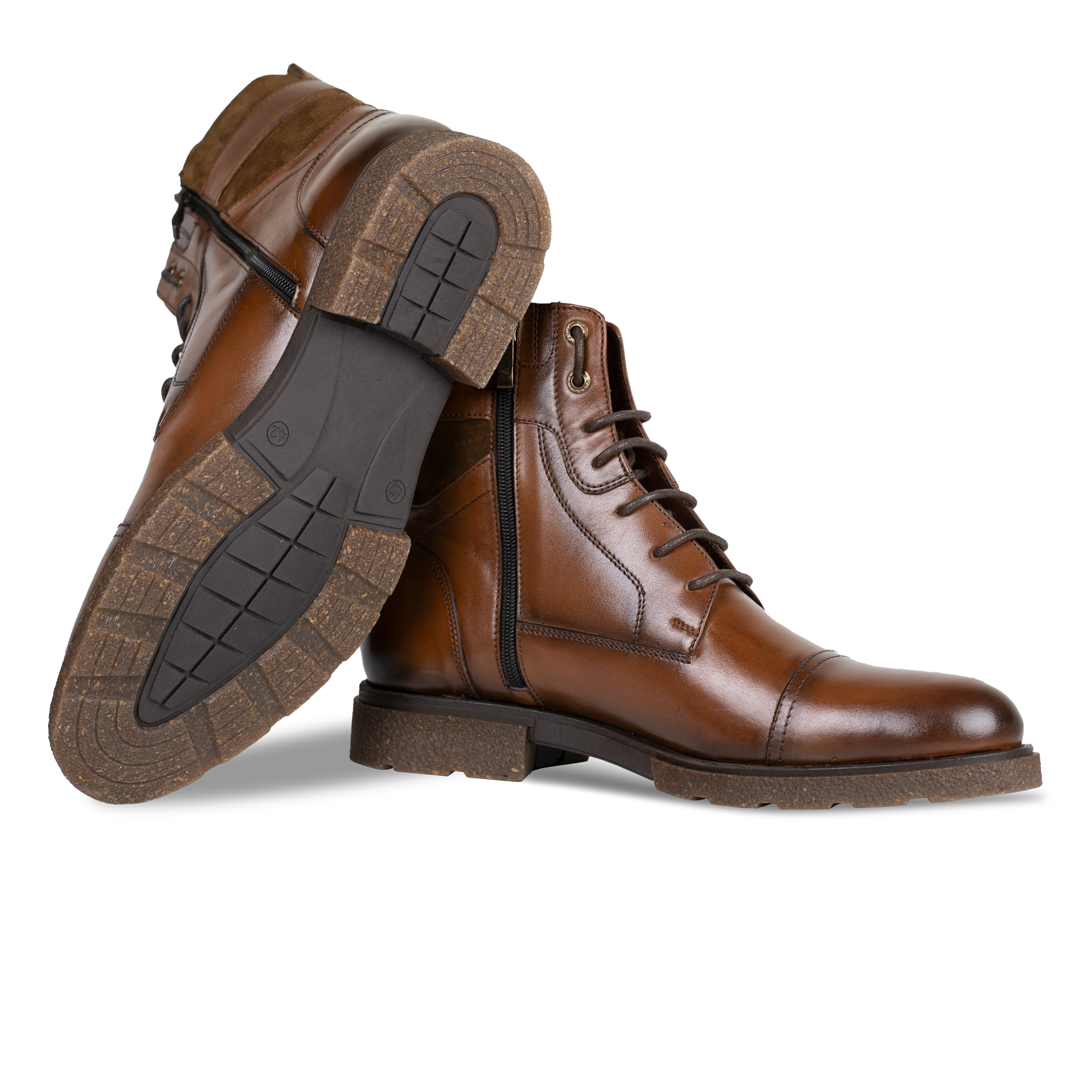 Bradley: Boots Homme - Caoutchouc Marron