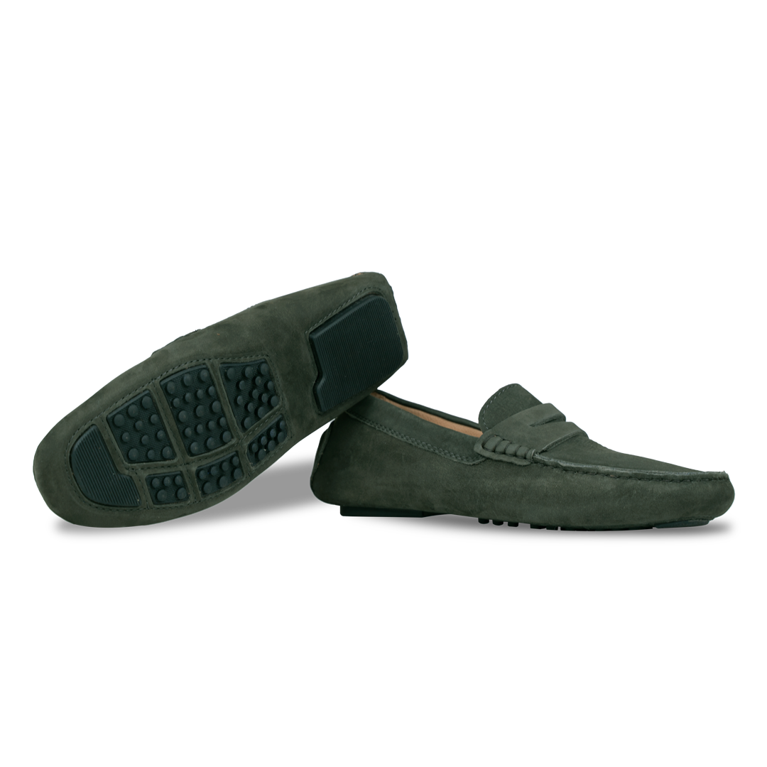 Gary: Mocassin Homme - Cuir Vert