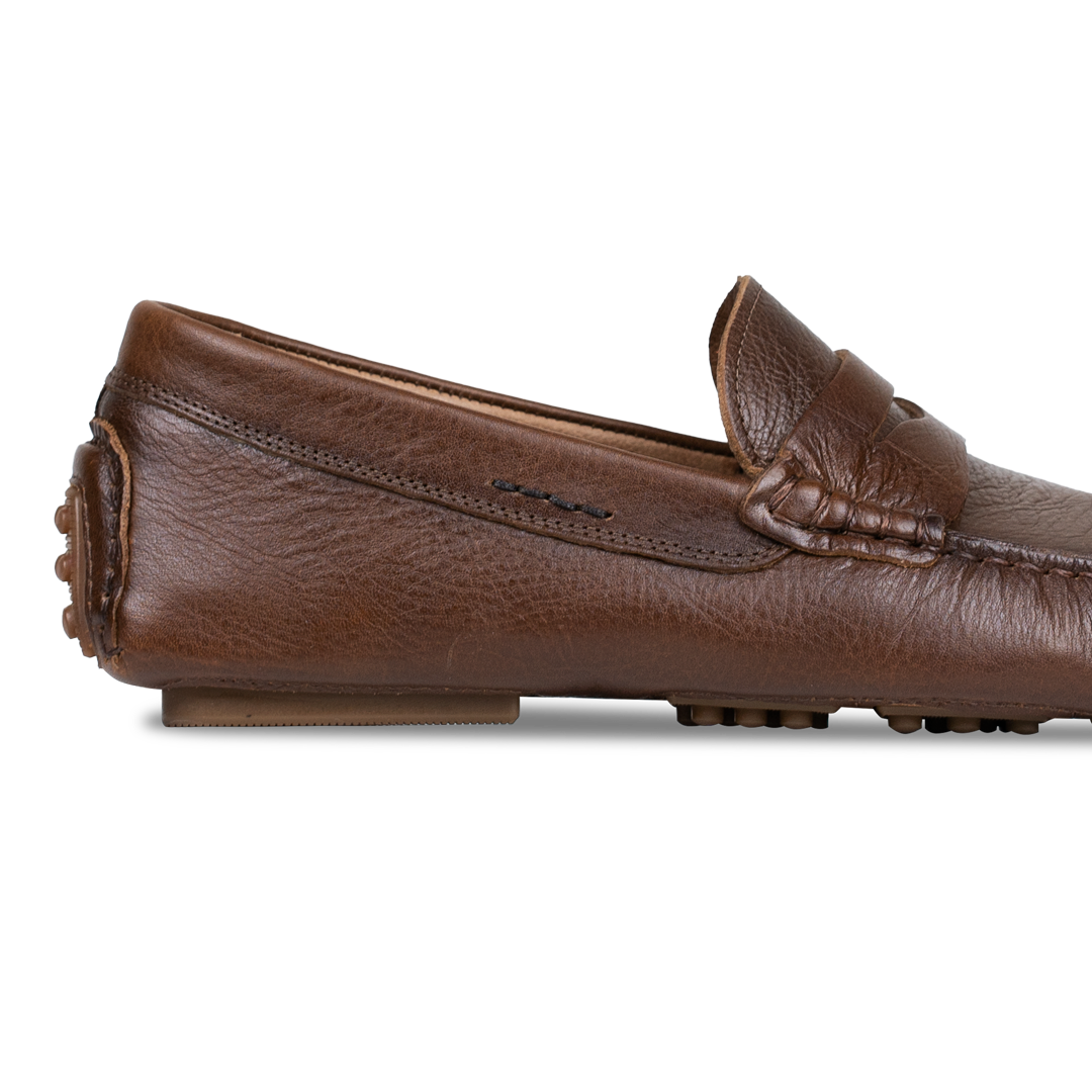 Gary: Mocassin Homme - Cuir Marron grainé