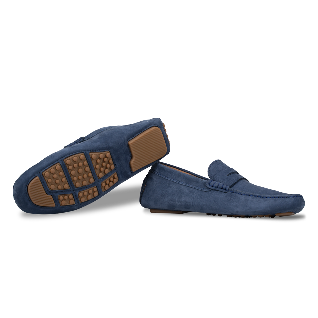 Gary: Mocassin Homme - Cuir Bleu Persan