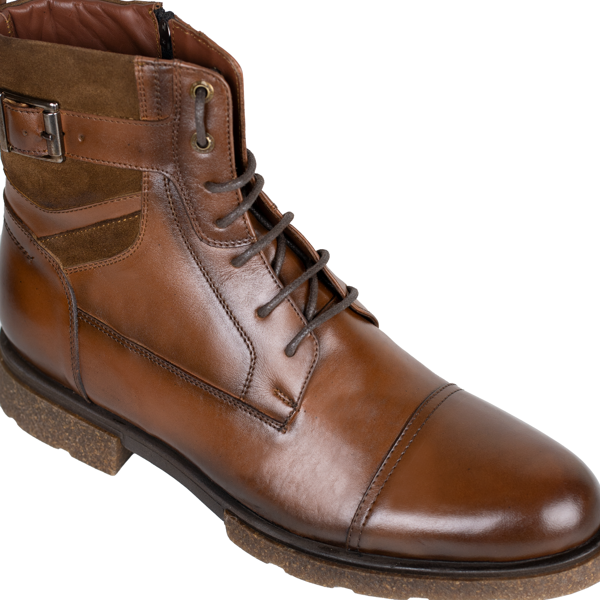 Bradley: Boots Homme - Caoutchouc Marron