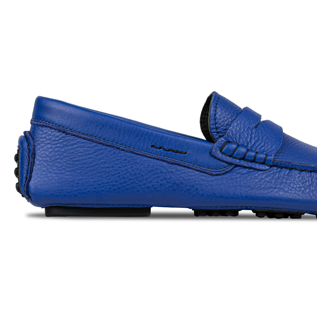 Gary: Mocassin Homme - Cuir Bleu