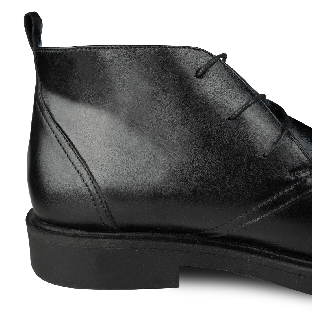 Dunber: Demi Bottes Homme - Cuir Noir