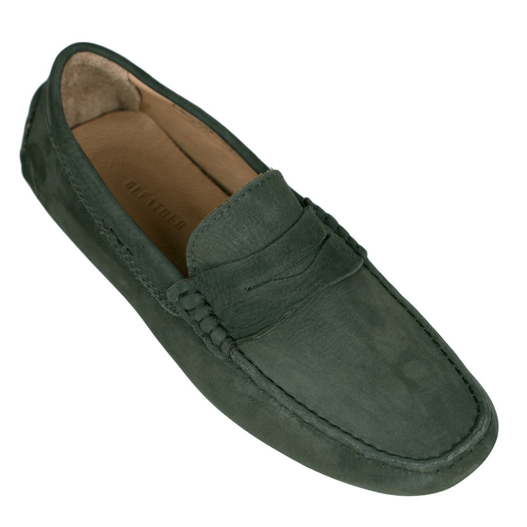 Gary: Mocassin Homme - Cuir Vert