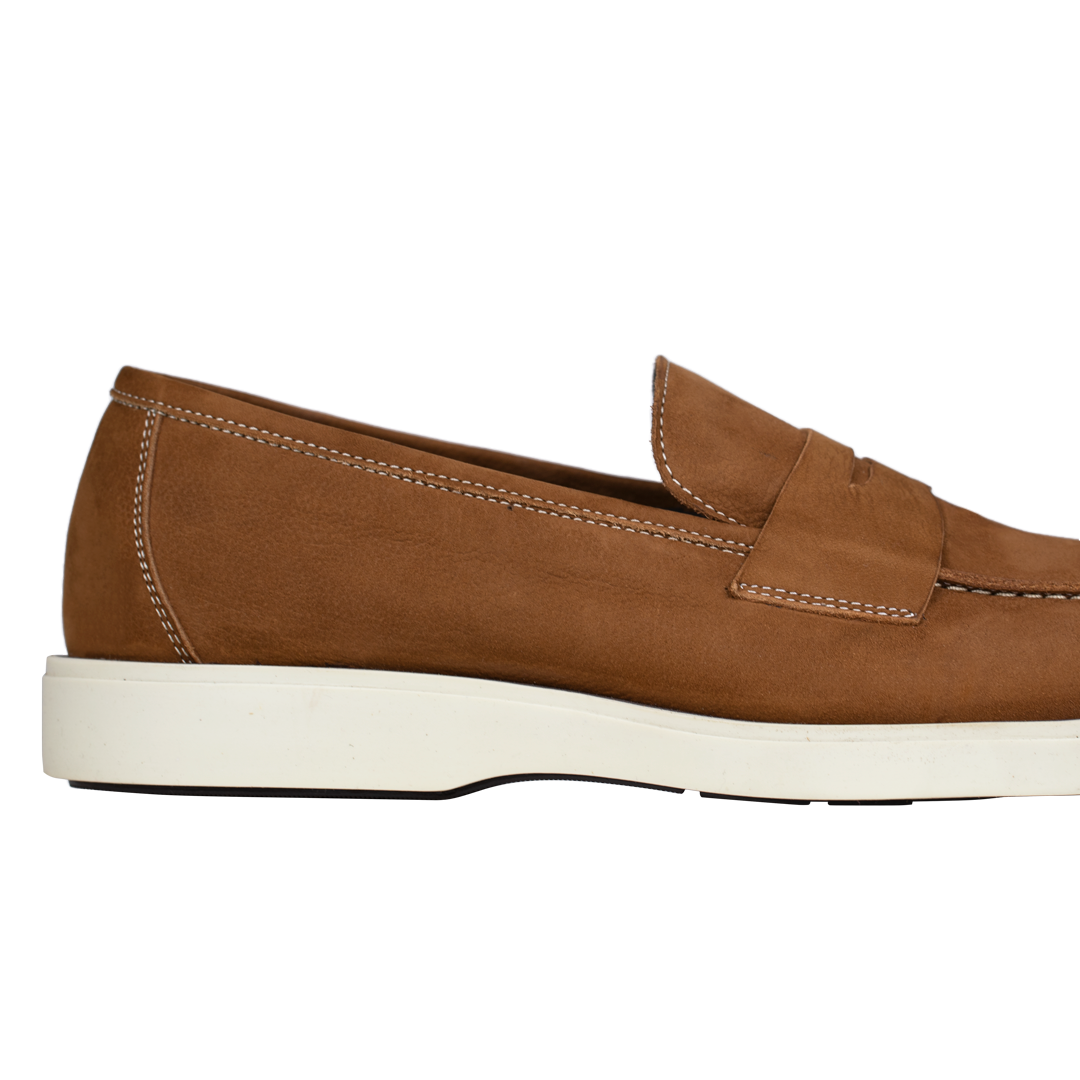Alan: Mocassin Homme - Nubuck Marron