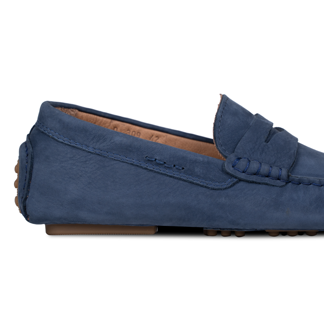 Gary: Mocassin Homme - Cuir Bleu Persan